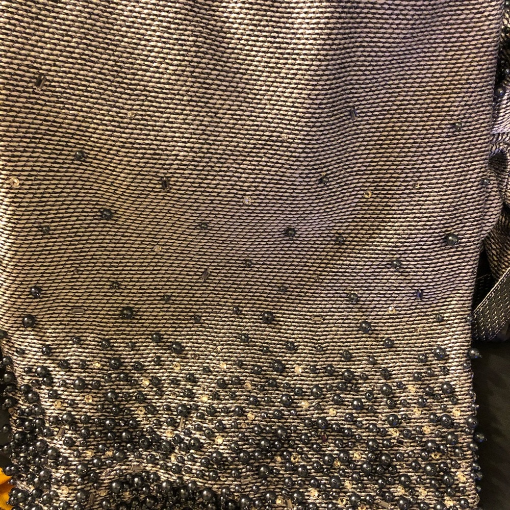 St. John couture silver dress jacket beaded